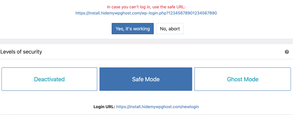WP Ghost Safe URL to copy