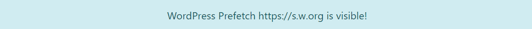 Security Check warning: DNS prefetch to s.w.org visible in source