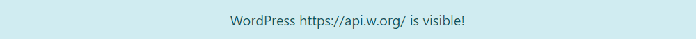 Security Check warning: REST API api.w.org link visible in source