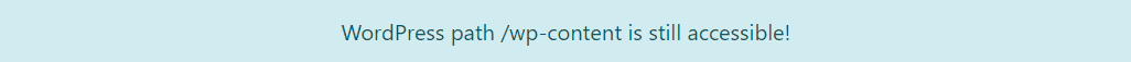 Security Check warning: WordPress common paths wp-content visible
