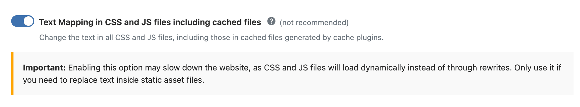 WP Ghost toggle for Text Mapping in CSS and JS files including cached files