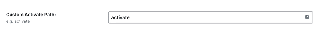 WP Ghost Custom Activation Path field in Login Security settings
