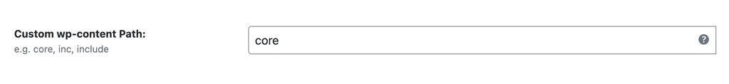 WP Ghost Custom wp-content Path field in WP Core Security settings
