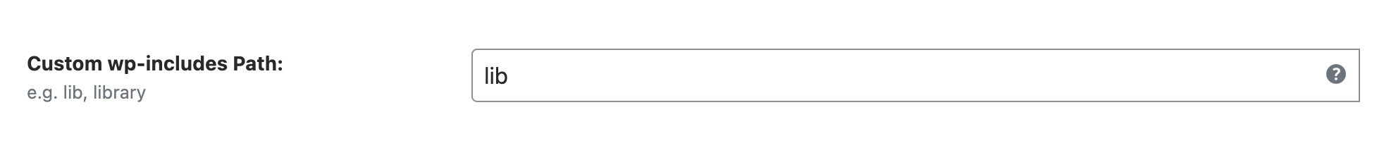 WP Ghost custom wp-includes path field in WP Core Security settings