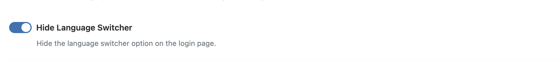 WP Ghost Hide Language Switcher toggle in Login Security settings
