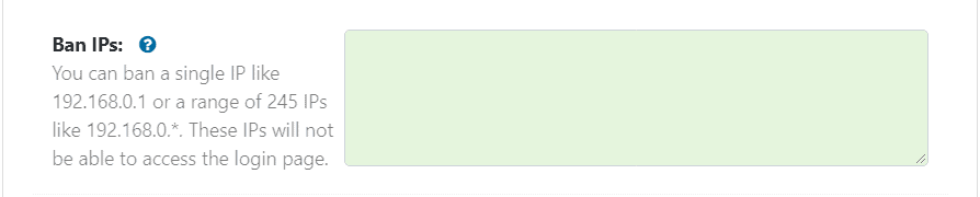 WP Ghost IP blacklist field for permanently banning IP addresses