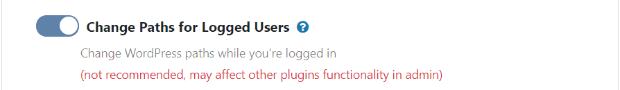 WP Ghost toggle to change paths for logged-in users on the frontend