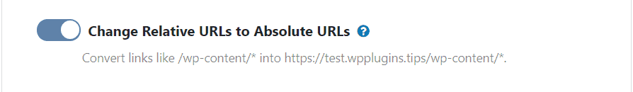 WP Ghost toggle to convert relative URLs to absolute URLs for consistent path security