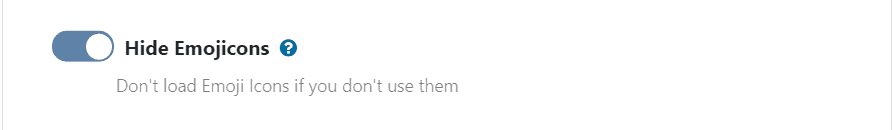 WP Ghost toggle to disable and hide WordPress emoji icon scripts