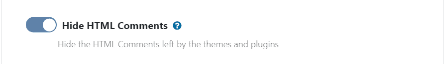 WP Ghost toggle to remove HTML comments from the website source code