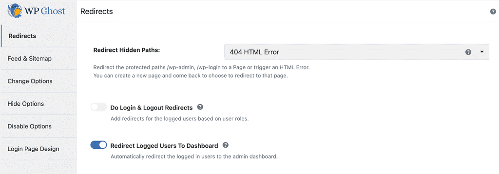 WP Ghost toggle to redirect already logged-in users directly to the admin dashboard