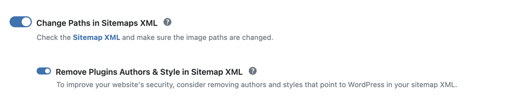 WP Ghost toggle to change image paths in sitemap XML and option to remove plugin author styles