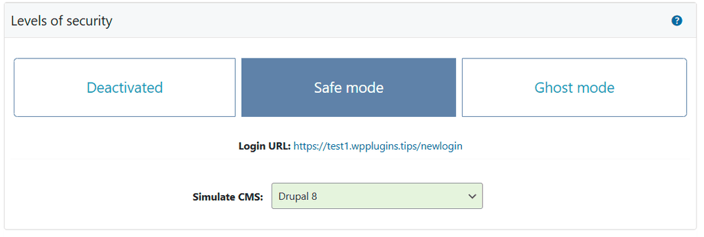 WP Ghost Level of Security selection on IIS server
