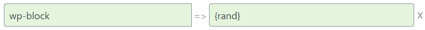 WP Ghost Text Mapping showing {rand} pattern to randomize a class name