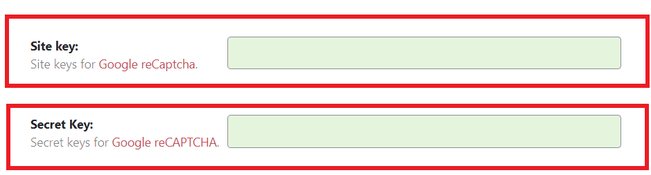 WP Ghost Site Key and Secret Key fields for Google reCAPTCHA V2 configuration