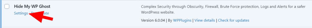 WP Ghost menu location in WordPress dashboard sidebar