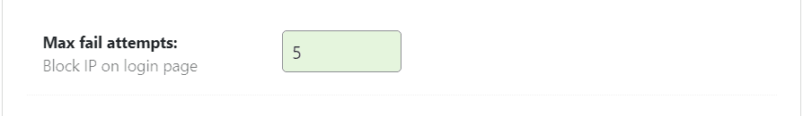WP Ghost maximum failed login attempts setting with default value of 5