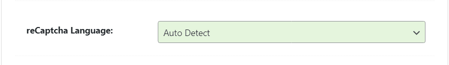 WP Ghost reCAPTCHA language selection dropdown