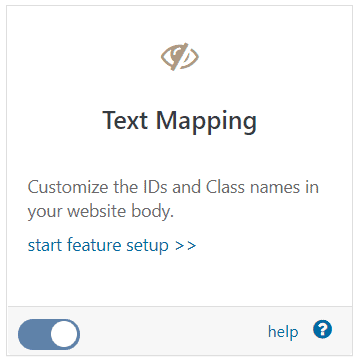 WP Ghost Text Mapping activation toggle in the Overview panel