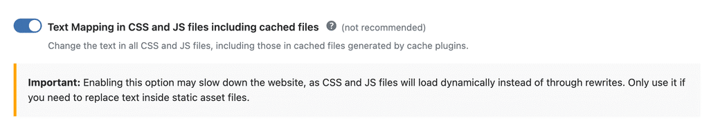 WP Ghost Text Mapping in CSS and JS files toggle enabled for consistent class name replacement