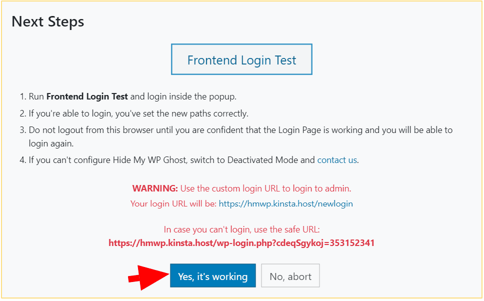 WP Ghost frontend and login verification after Kinsta Nginx configuration