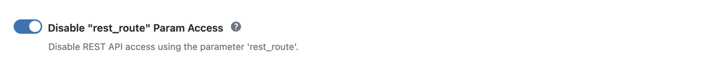 WP Ghost toggle to disable rest_route parameter
