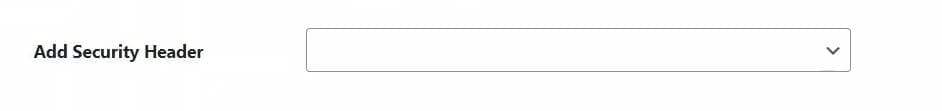 WP Ghost security headers dropdown showing available headers to add
