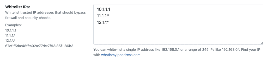 WP Ghost IP whitelist field to prevent trusted IP addresses from being blocked
