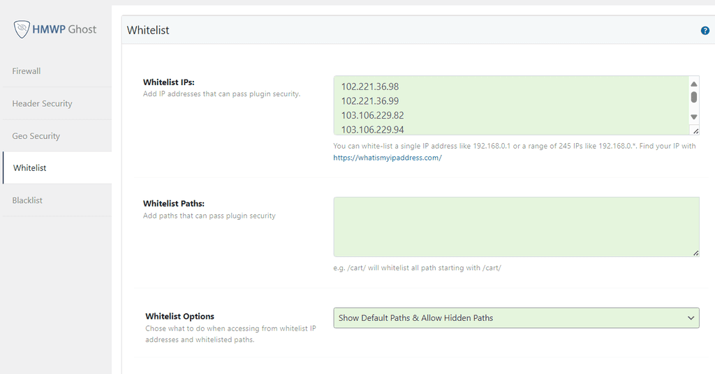 WP Ghost Firewall Whitelist with QUIC.cloud IP addresses added