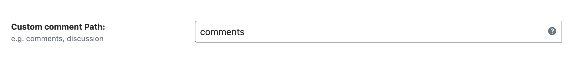 WP Ghost Custom Comments Path field in WP Core Security settings