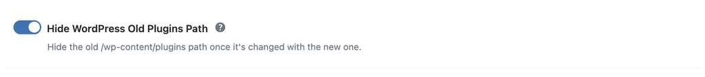 WP Ghost toggle to hide the old WordPress plugins path after changing it