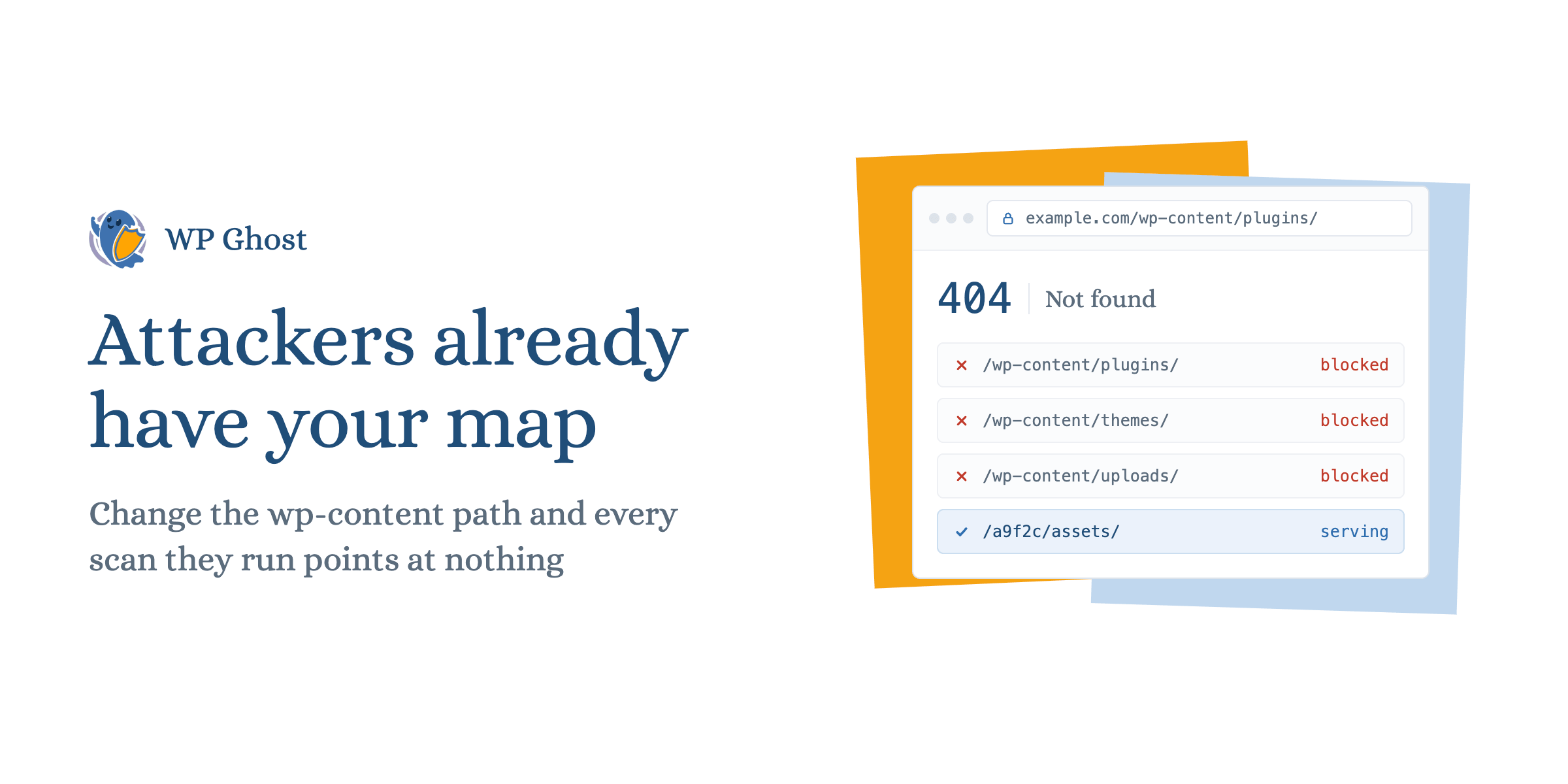 Diagram of a WordPress content folder path being redirected away from its default location.