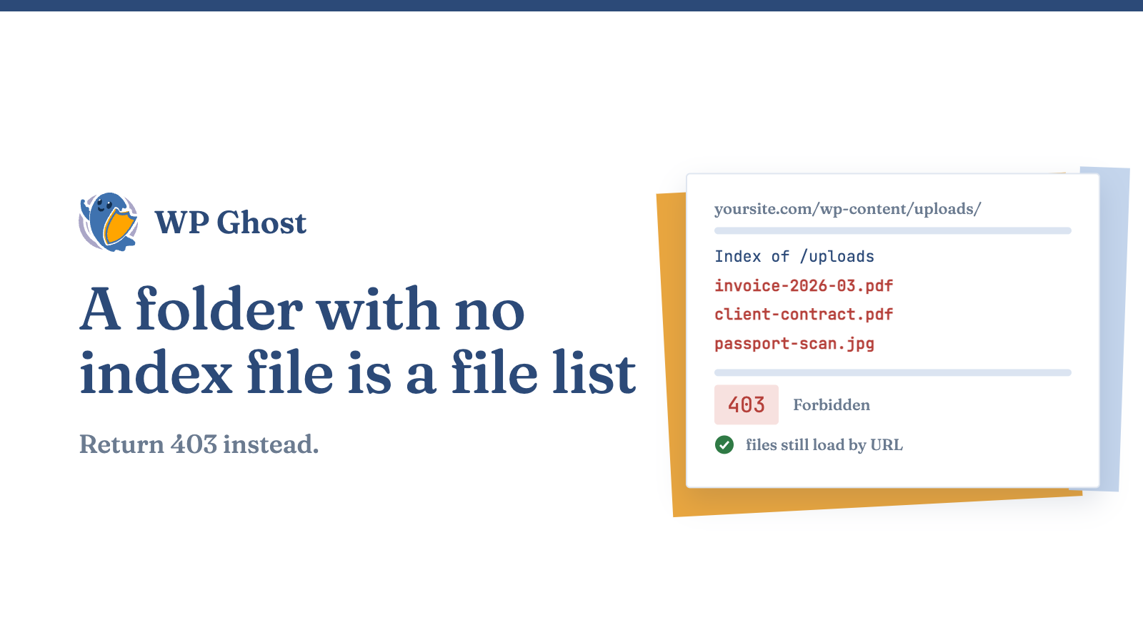 Directory listing of uploads replaced by a 403 Forbidden response