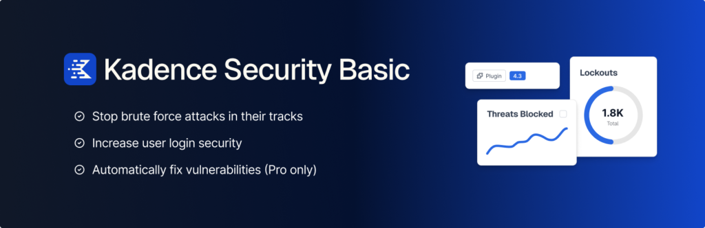 Kadence Security plugin